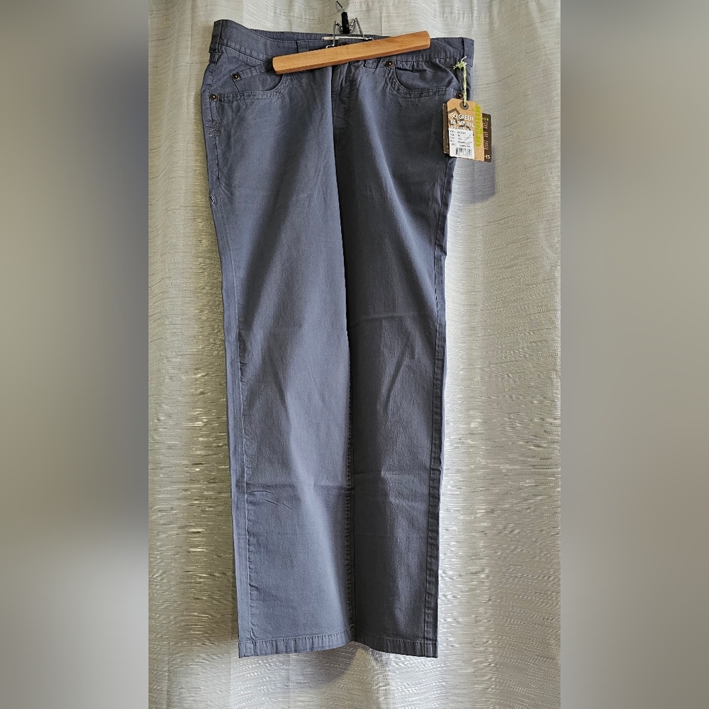 Ecoths Bluish Gray Casual Pants With Pockets
